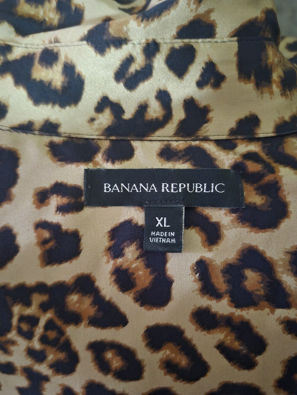 100% Silk Banana Republic XL plus Leopard L'AGENCE Long Sleeve MAXI SHIRT DRESS - Picture 2 of 4